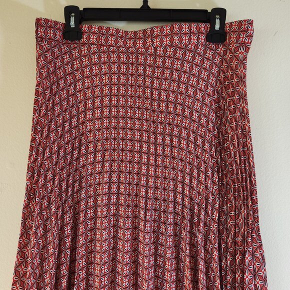 Max Studio Red, white, Blue pleated skirt, L NWT - Picture 2 of 15